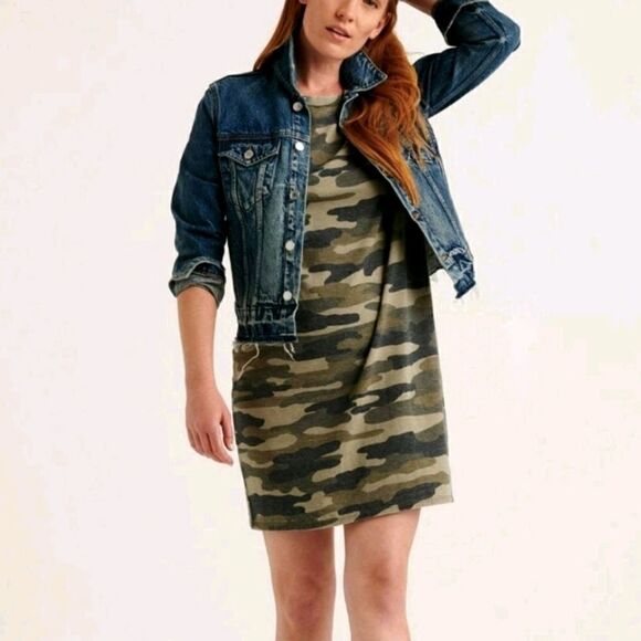 Lucky Brand Camo T Shirt Dress -E - Picture 1 of 7